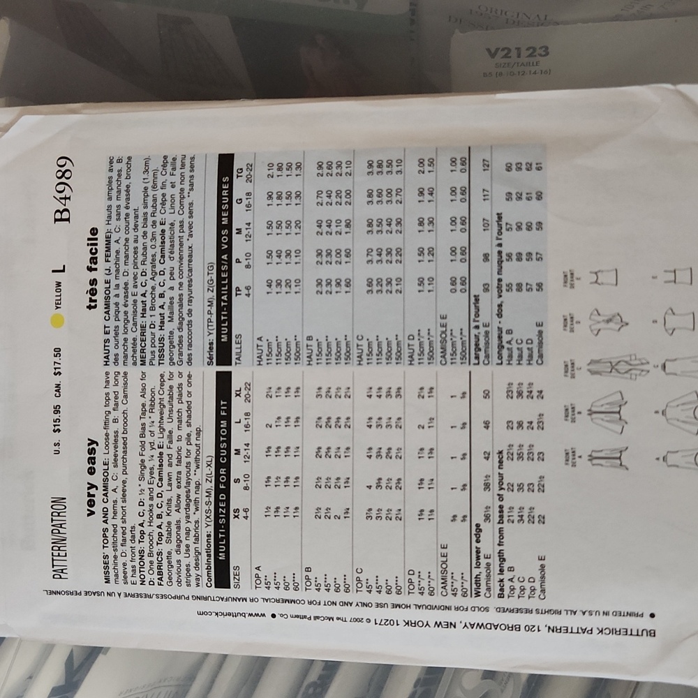Butter Yellow Sewing Pattern - Picture 2 of 2